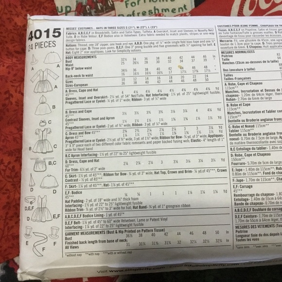 Simplicity 4015- pattern is cut size 10-all pieces there- Halloween, skating - Picture 5 of 7